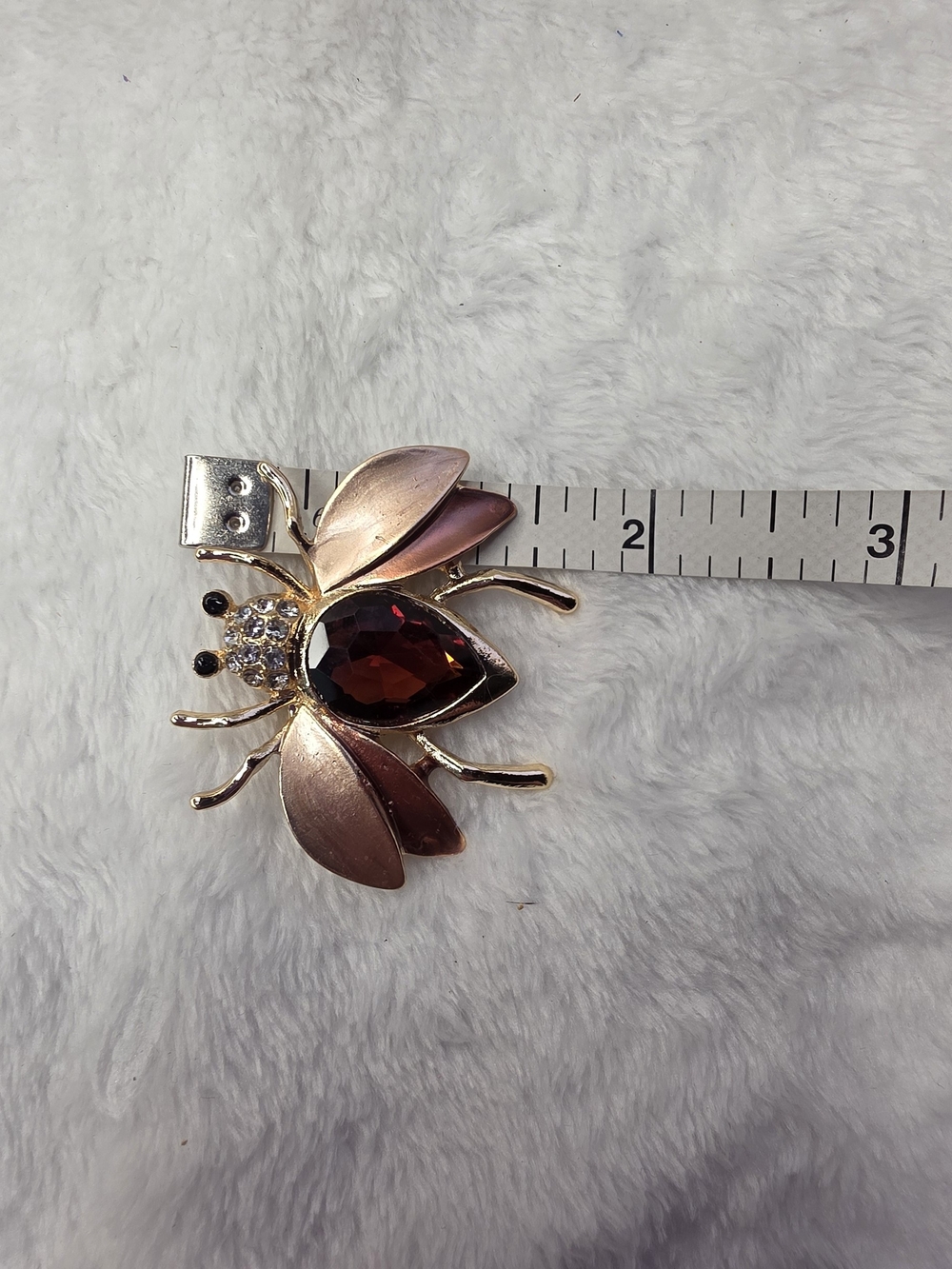 Bee Brooch Pin with Anber Stone - Picture 4 of 5